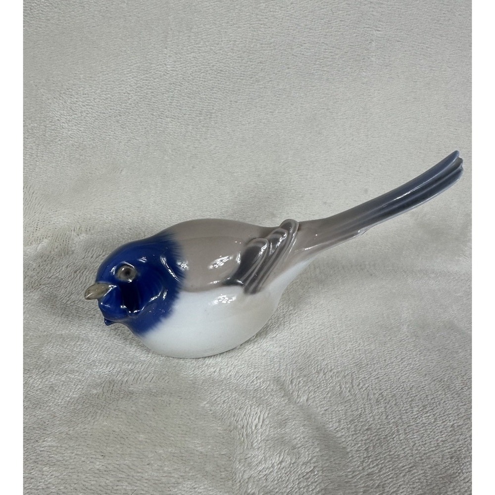 Vintage Bing & Grondahl B&G Titmouse Bird Optimist #1633 Porcelain Figurine Blue